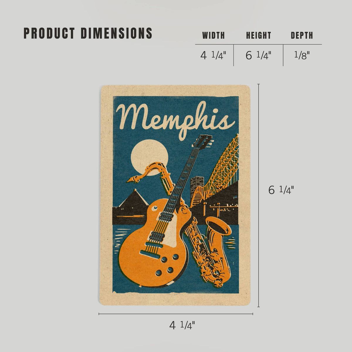 WOOD POSTCARD Memphis, Tennessee, Woodblock