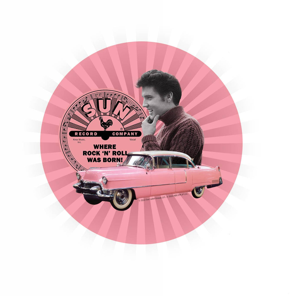 Sun Record Sticker - Elvis Pink Design