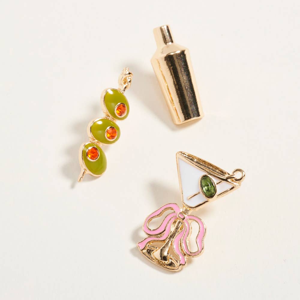3PCS - Cocktail Olive Pin Brooch Set