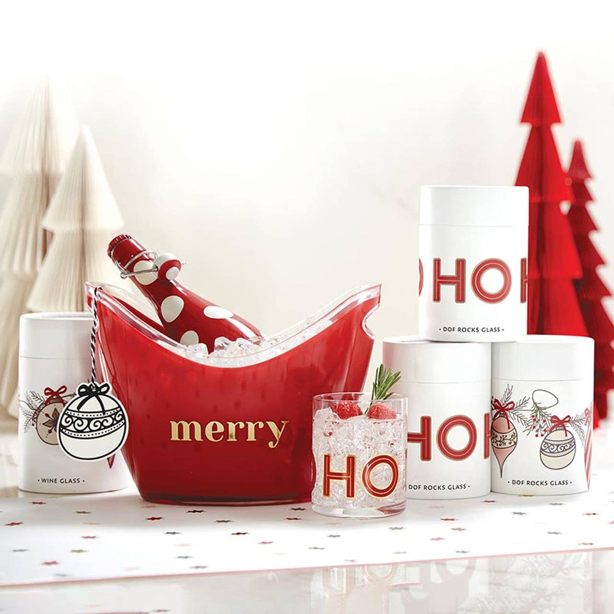 DOF Rocks Glass - Ho Ho Ho: Hand Wash Only / Glass