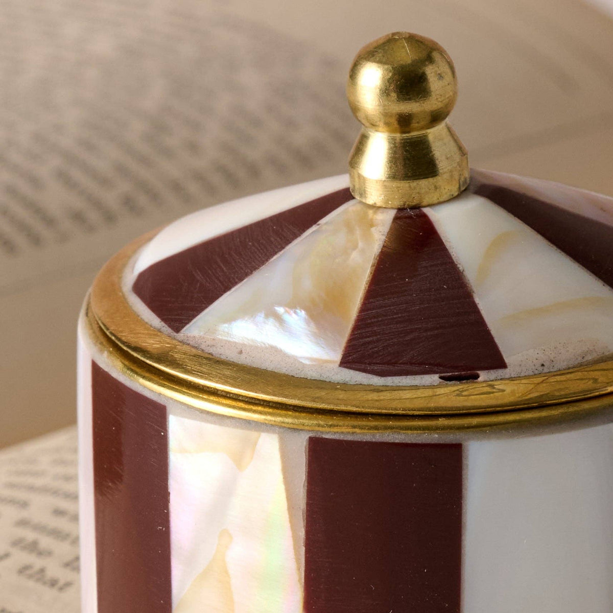 Mother of Pearl Circus Tent Box - Maroon