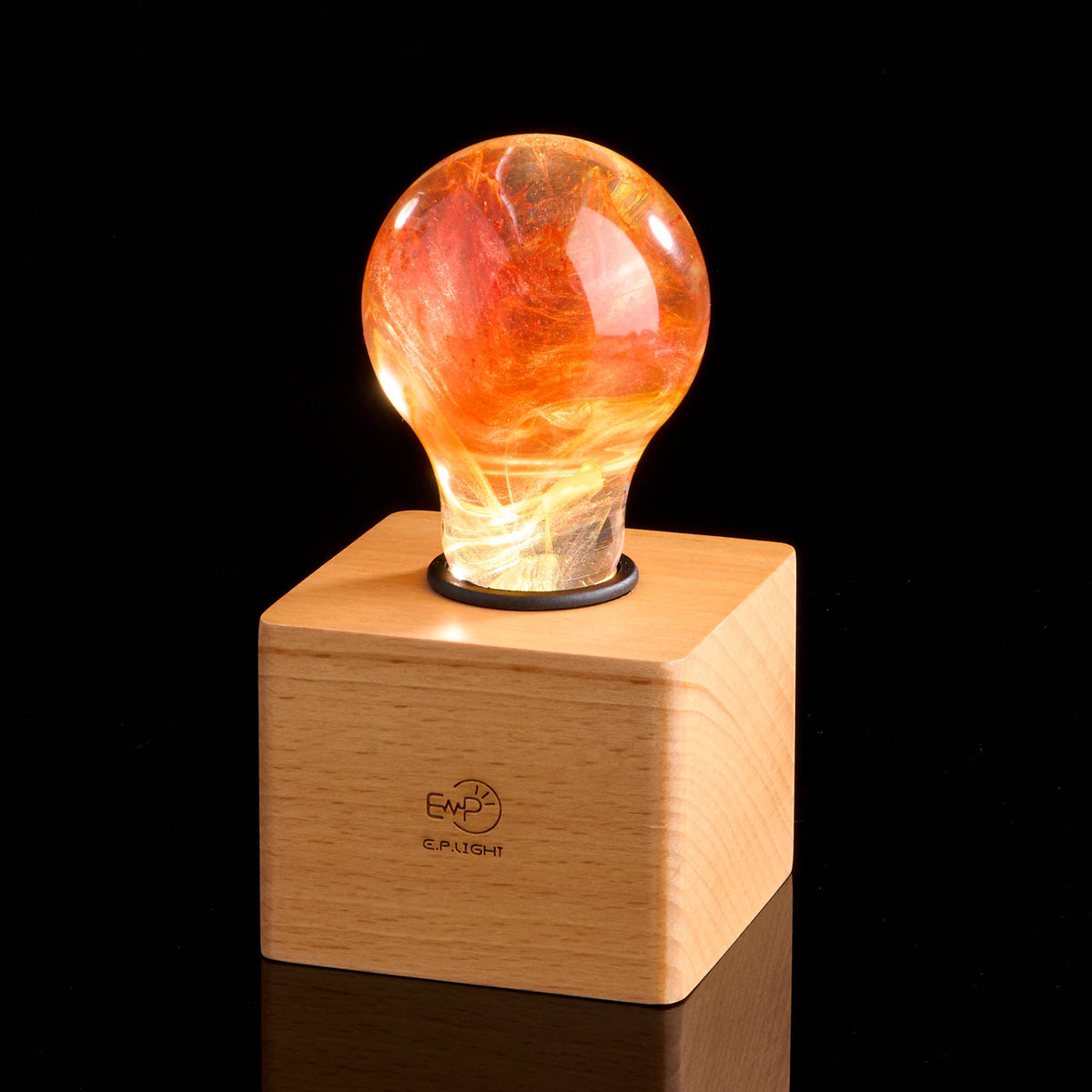 EP LIGHT Handmade Sunflower Led Light Bulb: Bulb+Wooden Base
