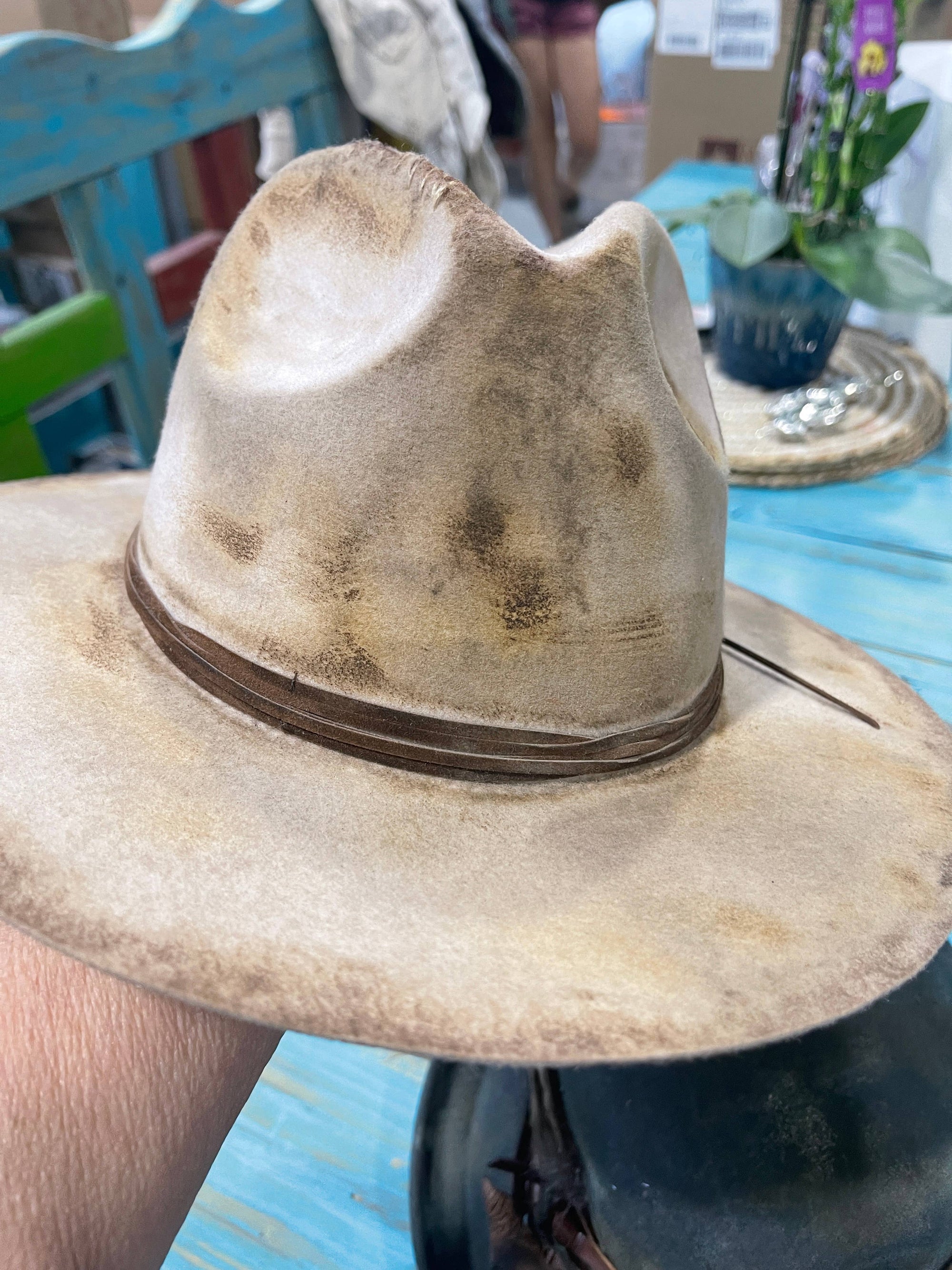 "POPS" Distressed Fedora