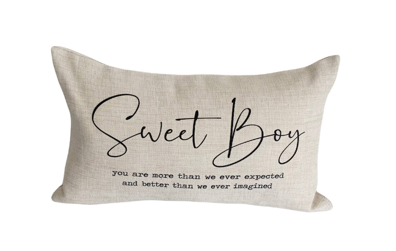 Sweet Boy Nursery Lumbar Pillow: PILLOW COVER WITH FAUX DOWN INSERT