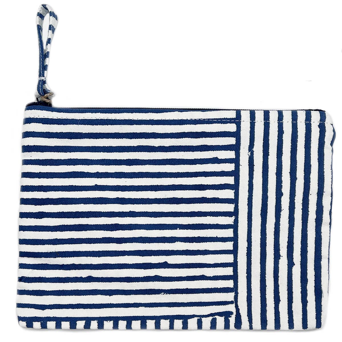 Block Printed Canvas Pouch - Sailor Chic