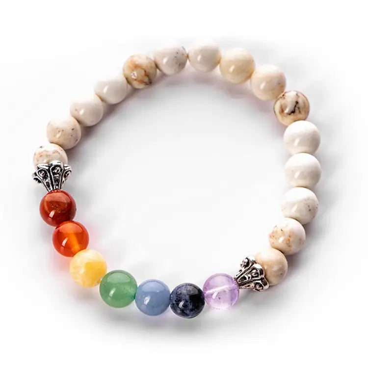 Bracelet Calmness with Howlite &amp; Chakra Stones