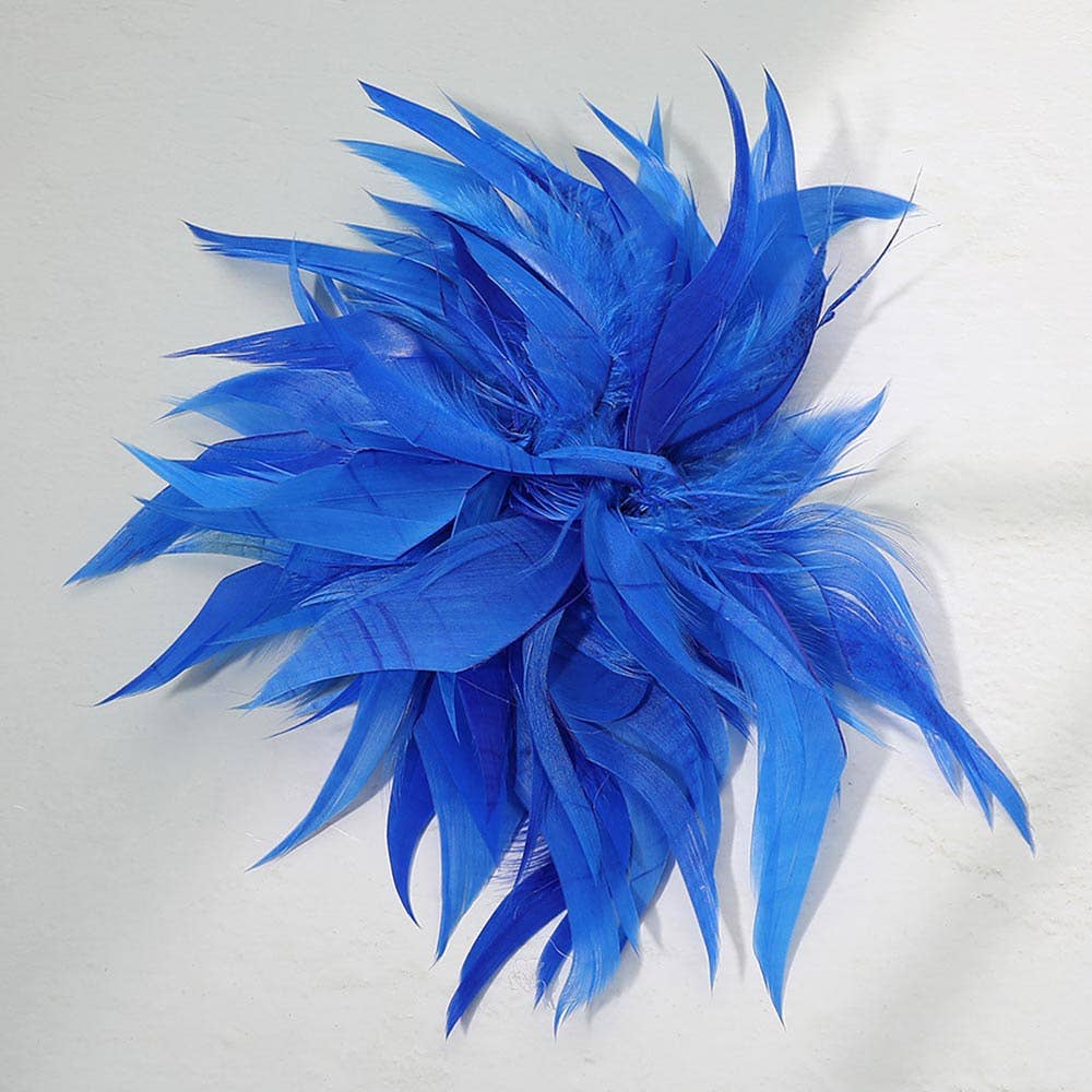 Oversized Feather Flower Hair Clip Pin Brooch