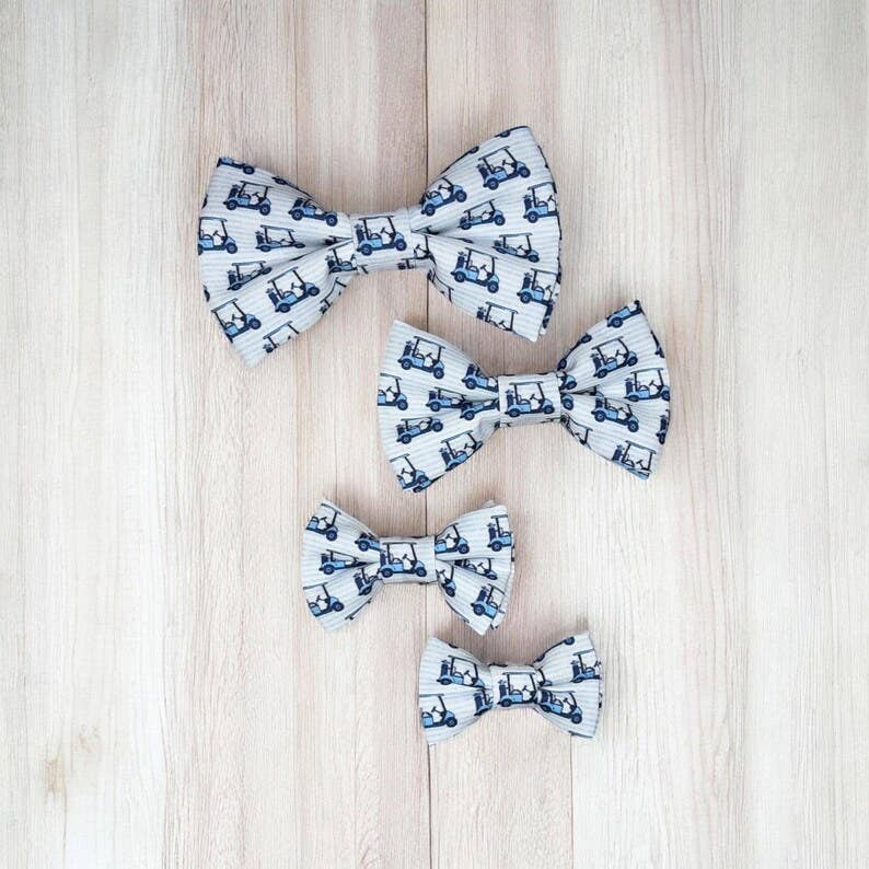 Golf Cart Dog Bow Tie, Golf Dog Collar Bow, Golfer Gift, Handmade