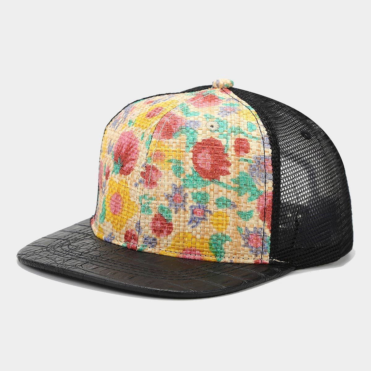 PRINT STRAW BREATHABLE BASEBALL CAP