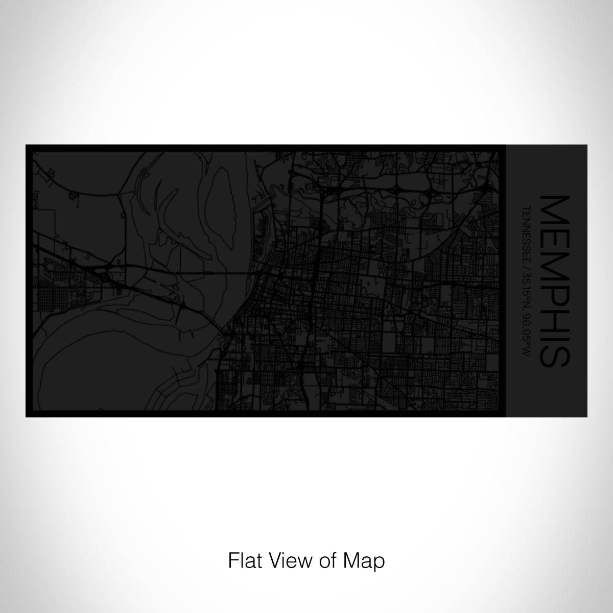 Memphis TN Tactile Lines Map Insulated Bottle in Matte Black