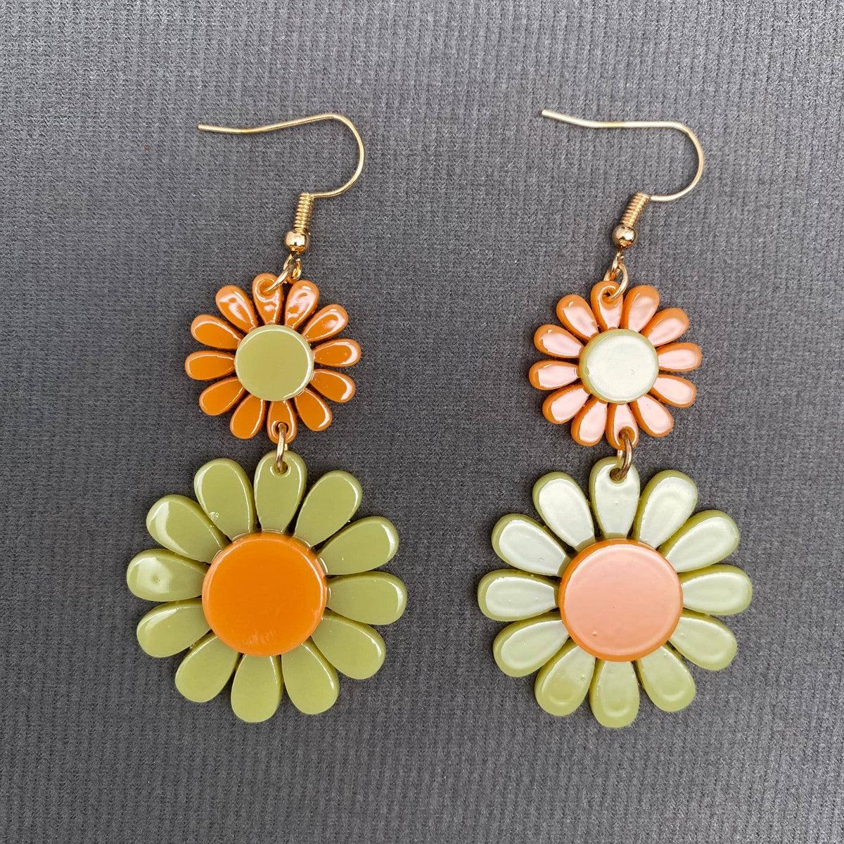 Acrylic Sunflower Dangle Earrings