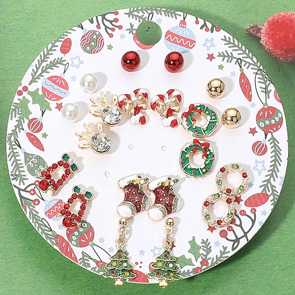 10Pairs - Christmas Earring Set
