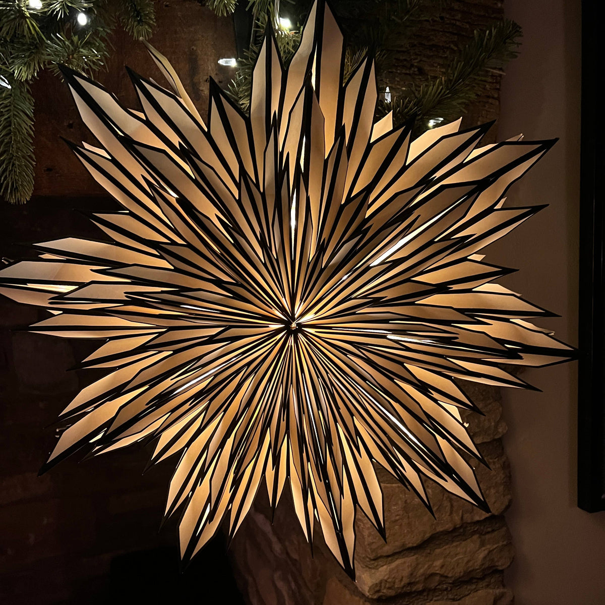 Giant Gazania Black &amp; White 3D Paper Wall Decoration - 70cm