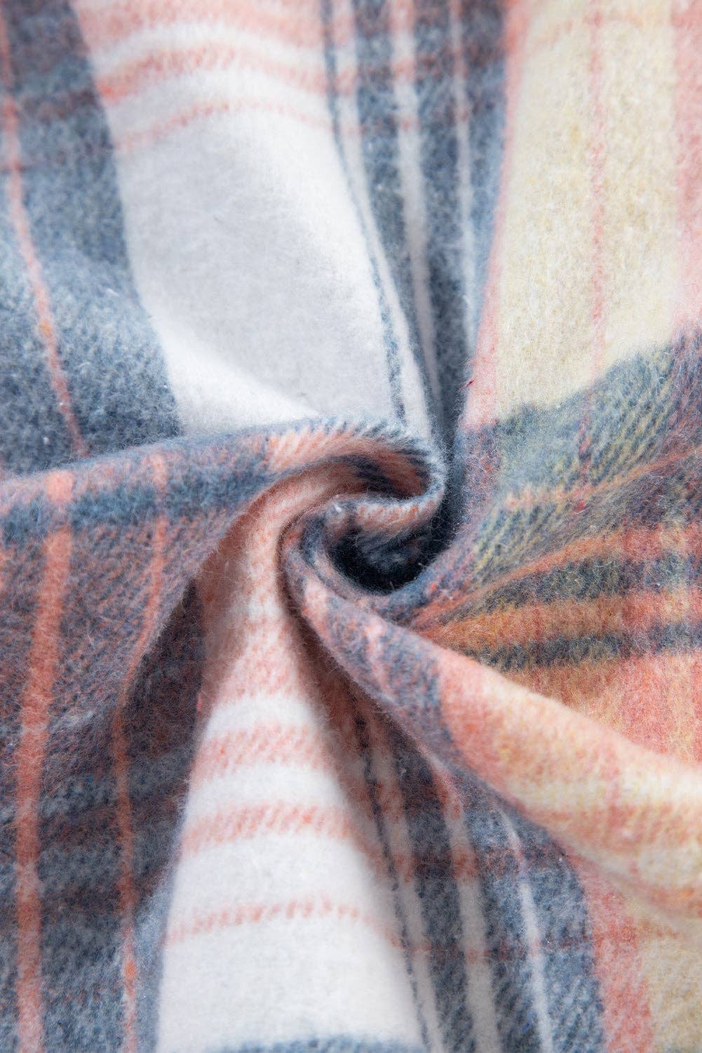 Plaid Corduroy Patchwork Chest Pocket Shacket: Light Pink