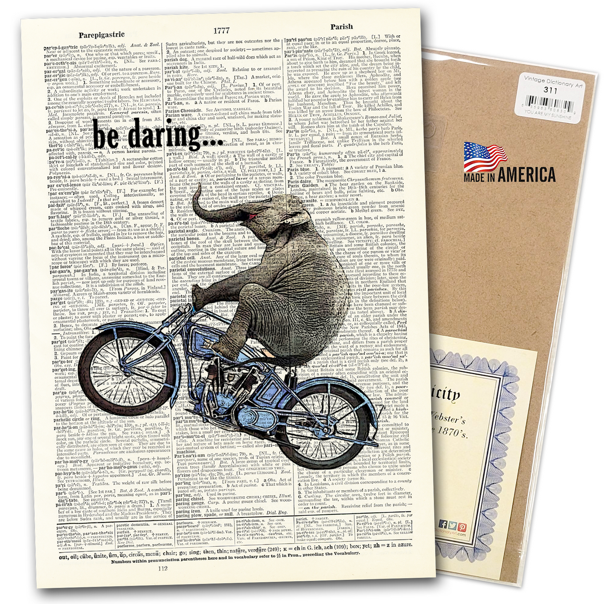 Art | Dictionary Page | Vintage | Be Daring