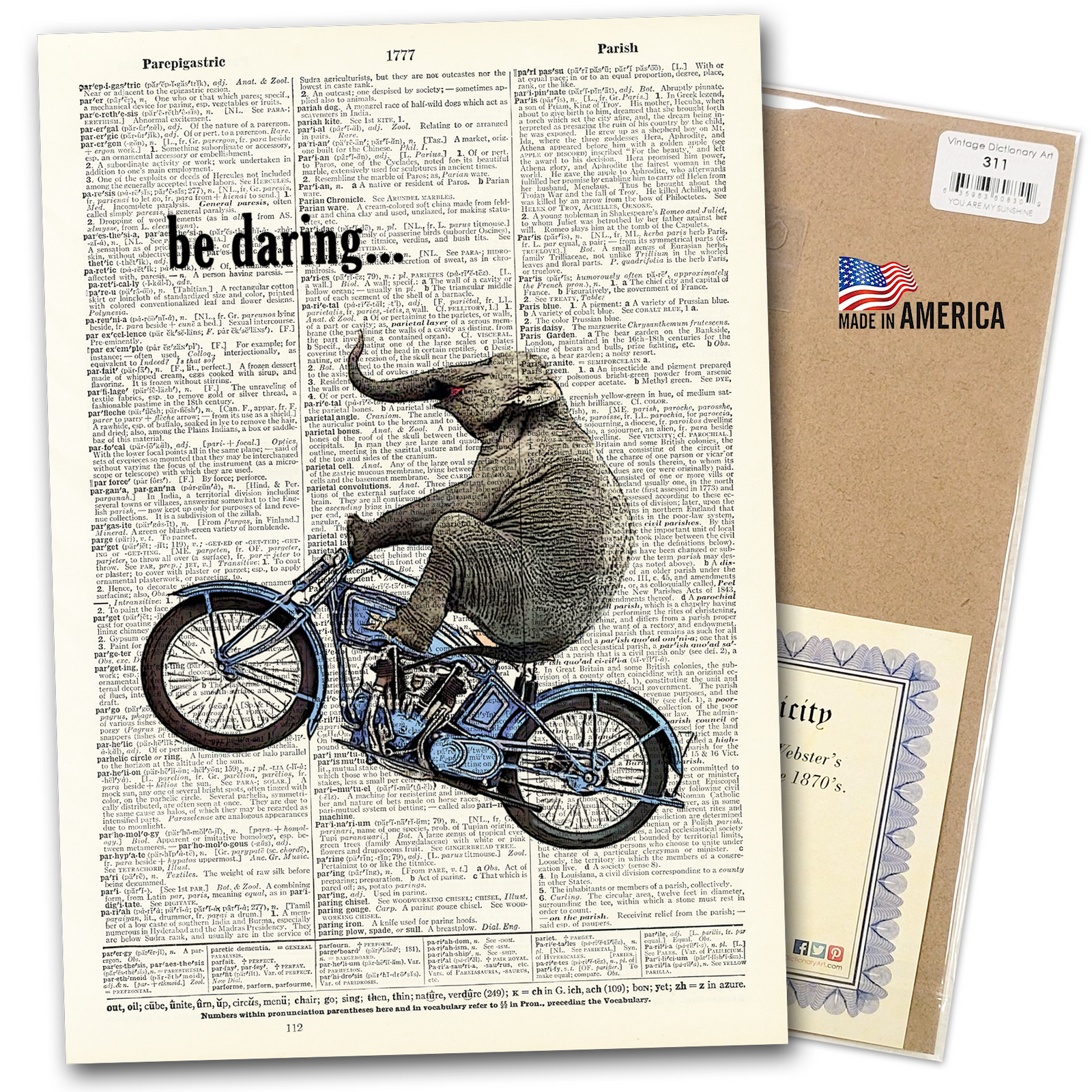 Art | Dictionary Page | Vintage | Be Daring