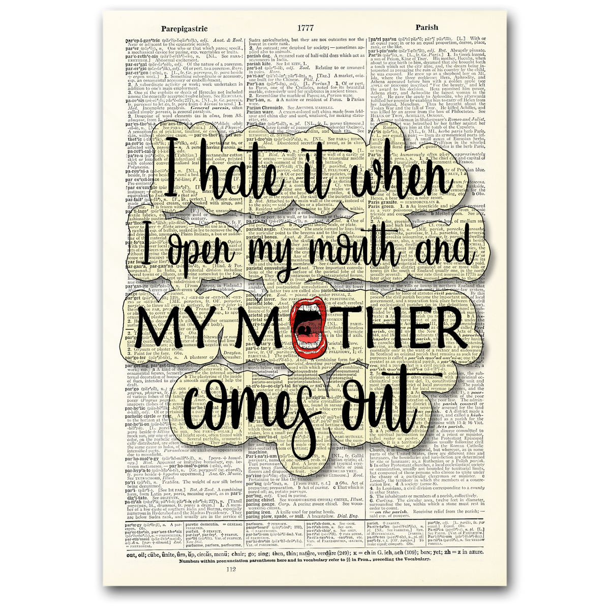 Art Print | Dictionary Page | Vintage | I Hate it When