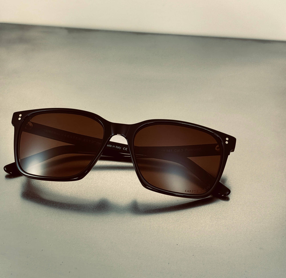 Tanner Unisex Sunglasses, Mazzucchelli Acetate Frame: Black/Brown