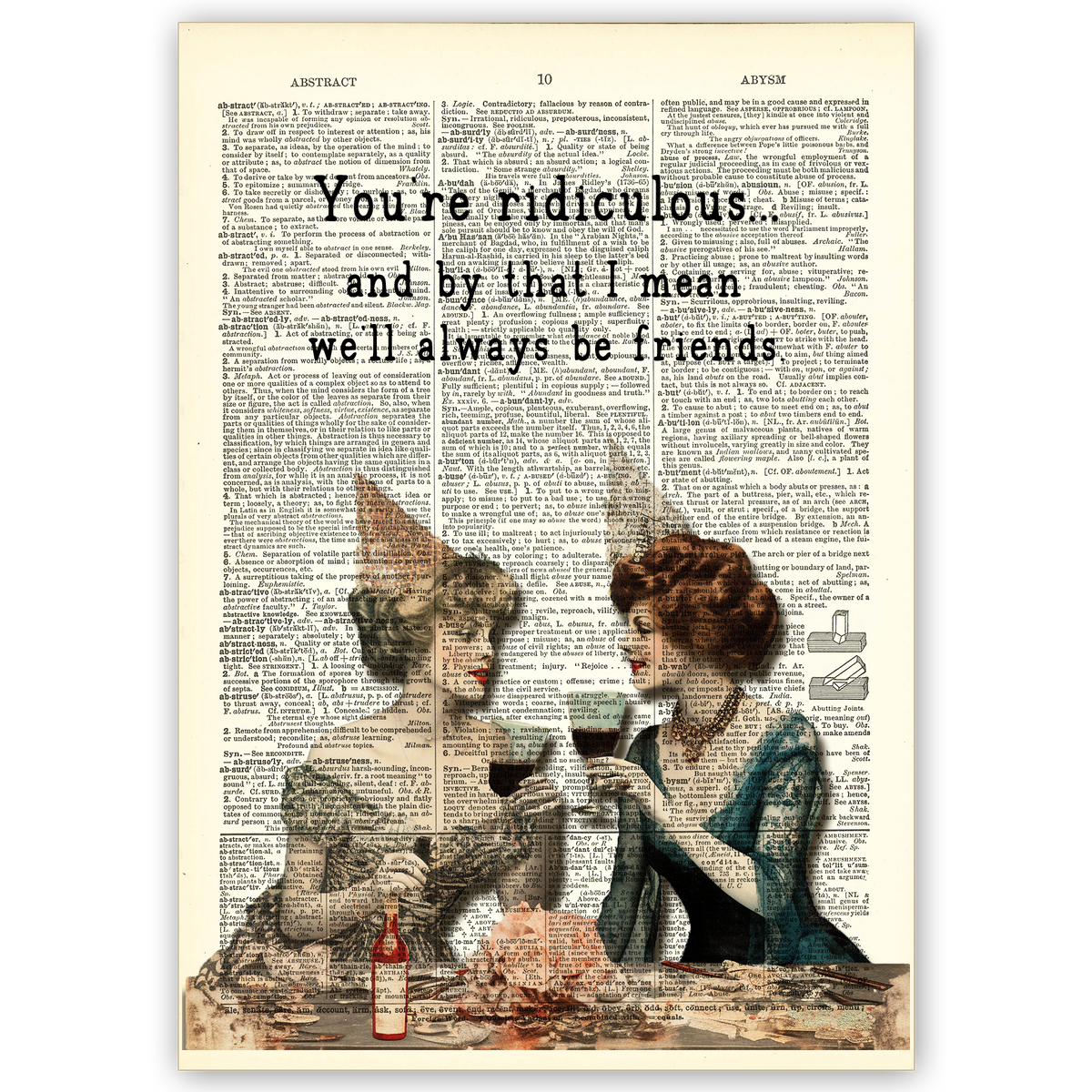 Art Print Dictionary Page | Vintage | You're Ridiculous...