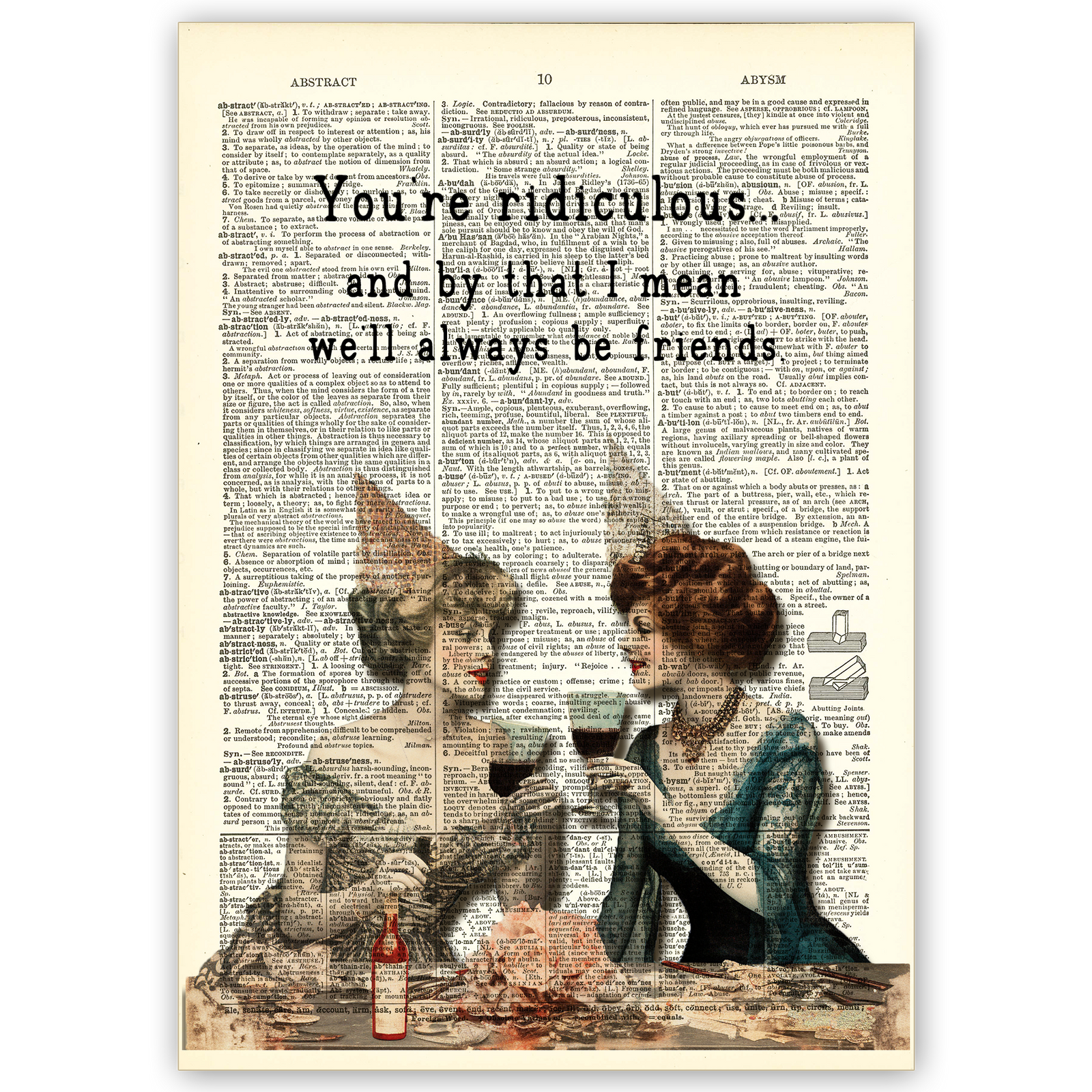 Art Print Dictionary Page | Vintage | You're Ridiculous...