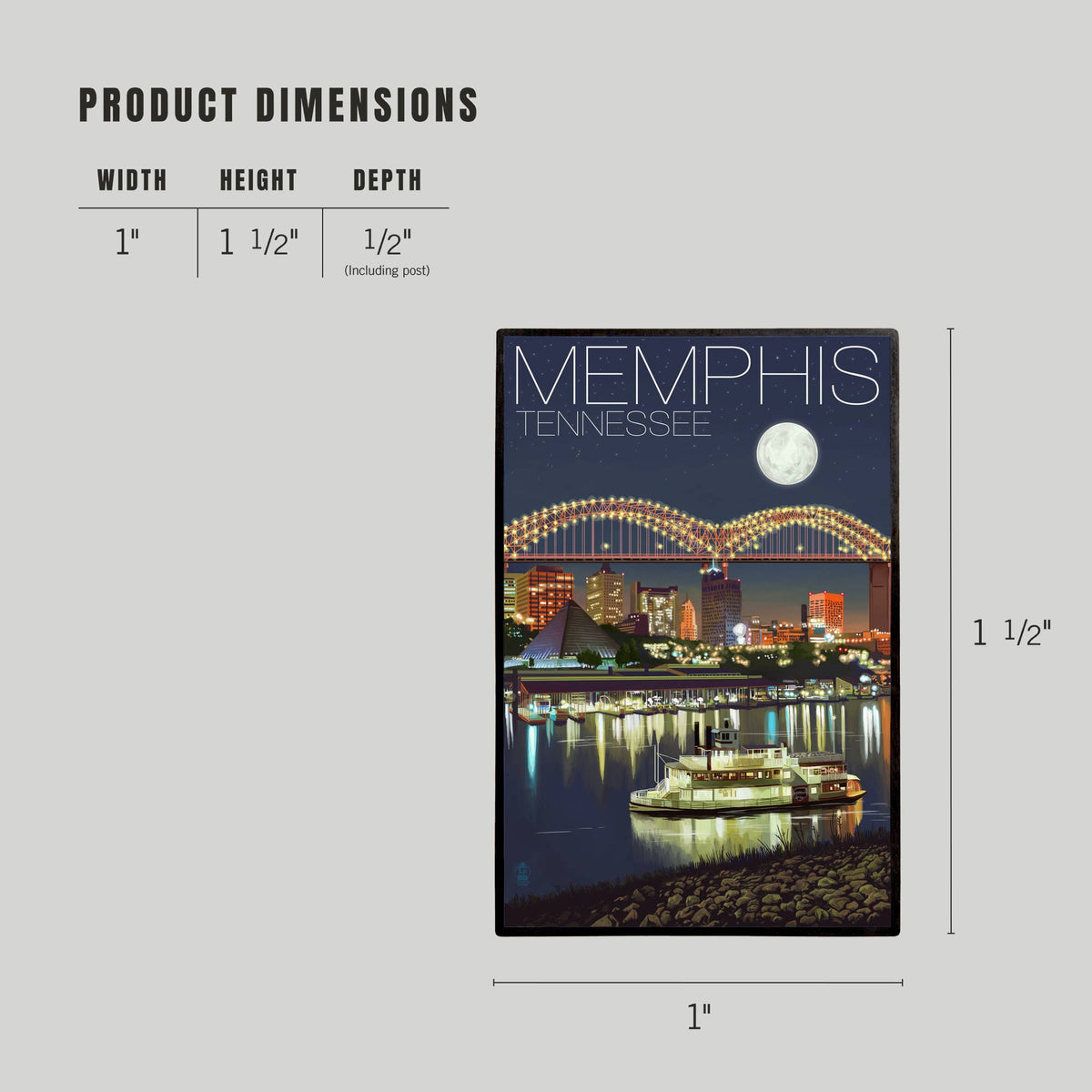 Skyline at Night, Memphis, Tn, Lapel Pin