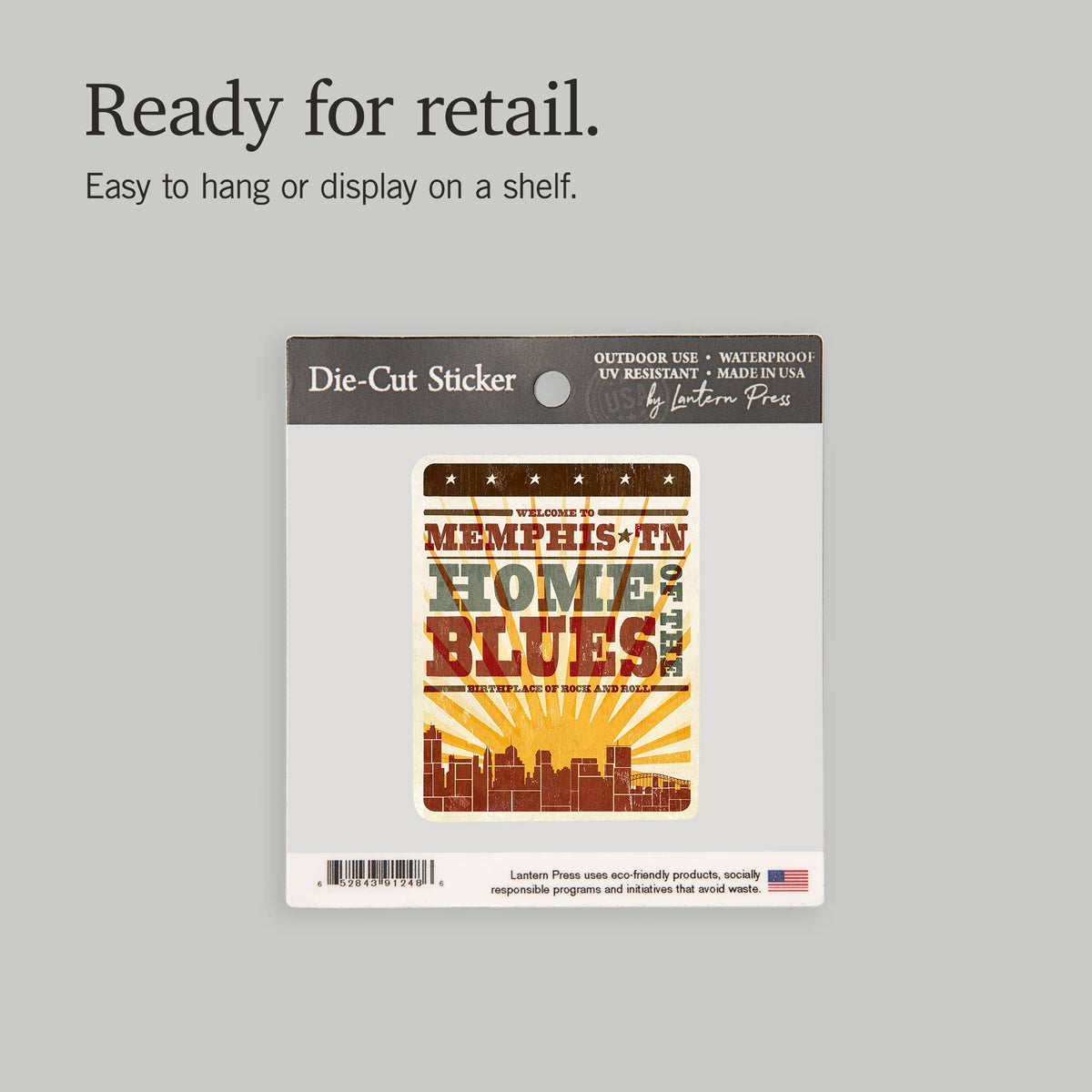 STICKER Memphis Tennessee Skyline and Sunburst Screenprint