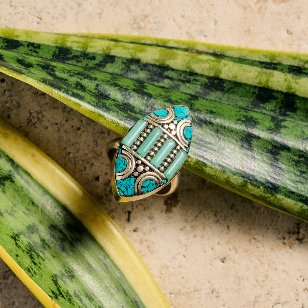 Amkha Silver &amp; Turquoise Ring