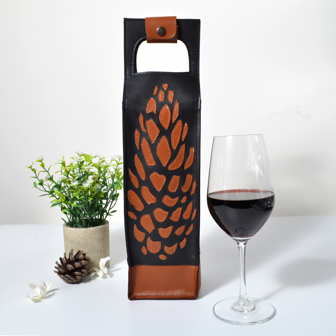 Leather Wine Carrier Bag