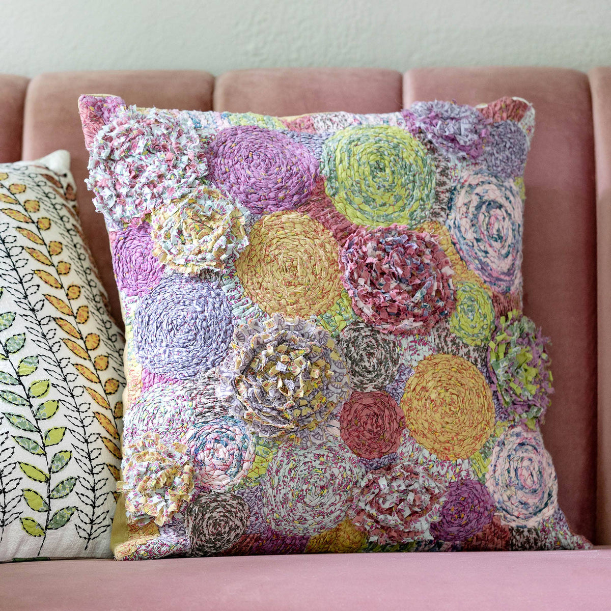 Park Hill Collection Handstitched Flower Burst Pattern Pillo