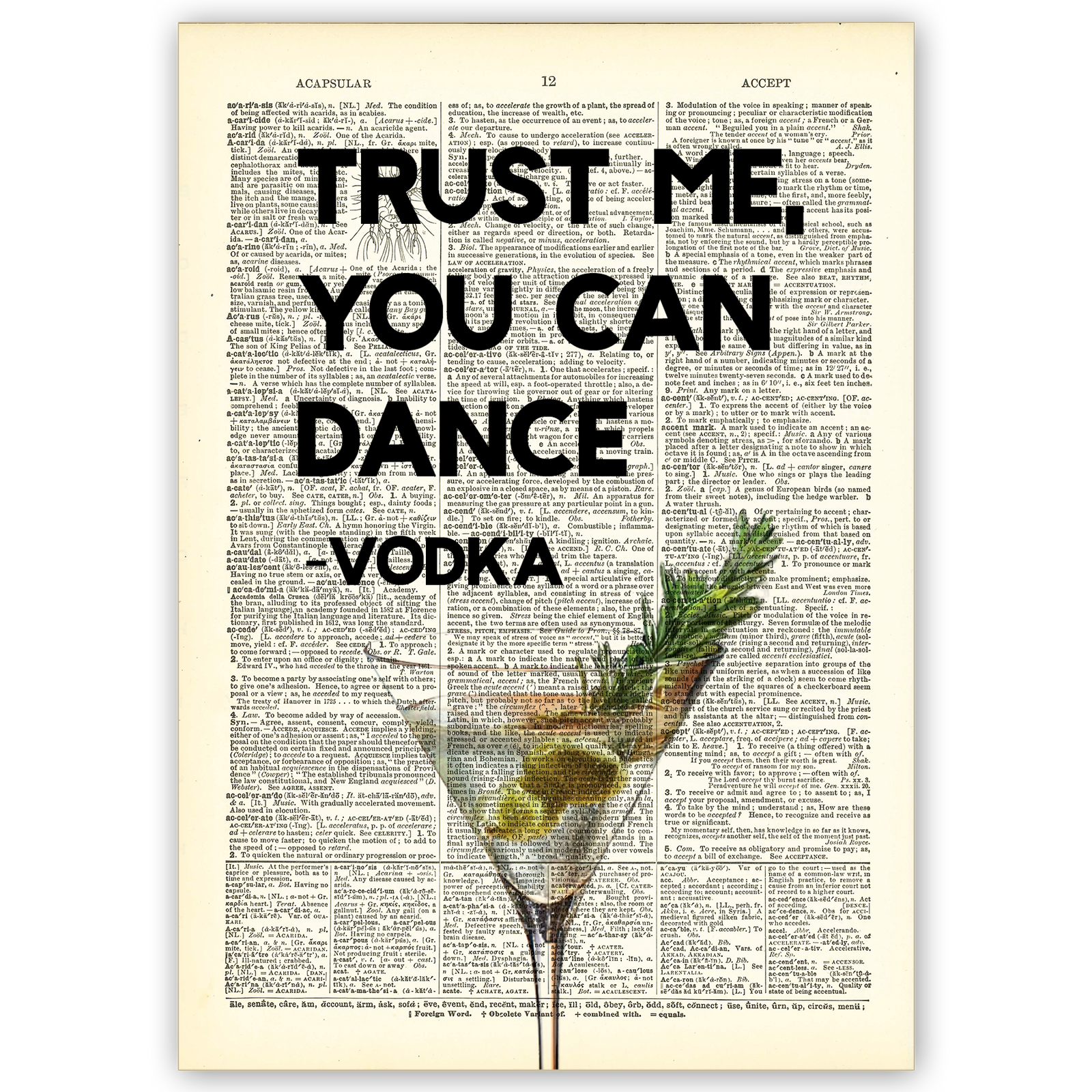 Art Print Dictionary Page | Vintage | Trust Me