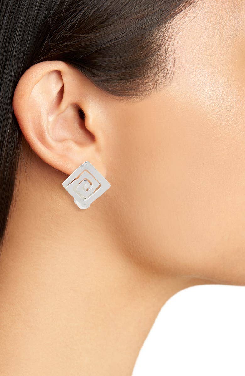 Square spiral clip on: Gold