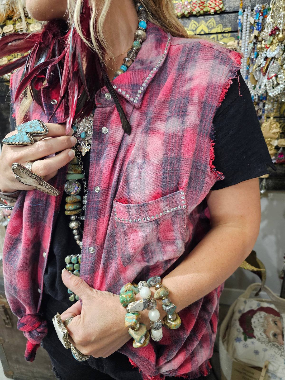 Buffalo Red Distressed Vest
