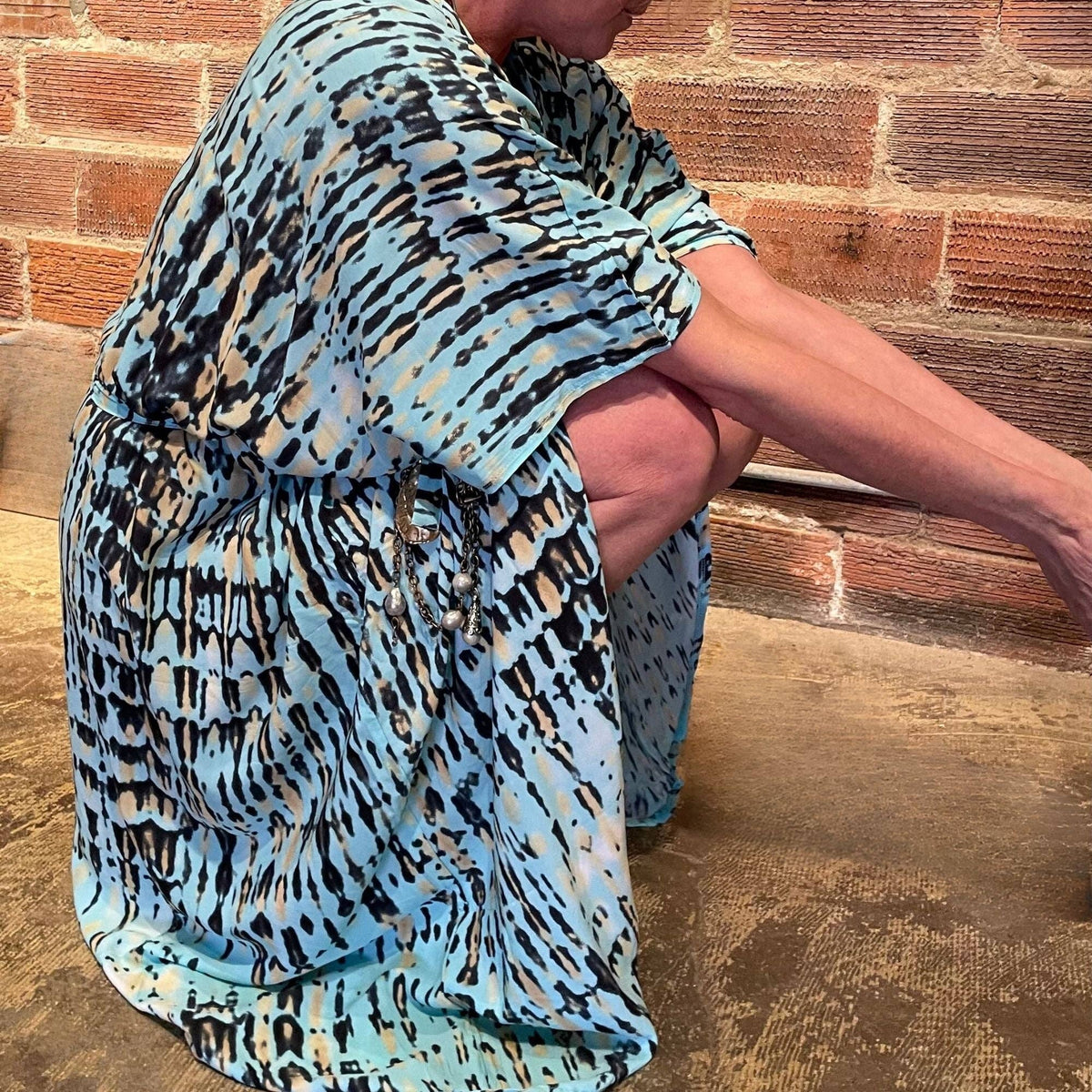 Summer Vibes Kimono Beach Cover Up - Blue Leopard