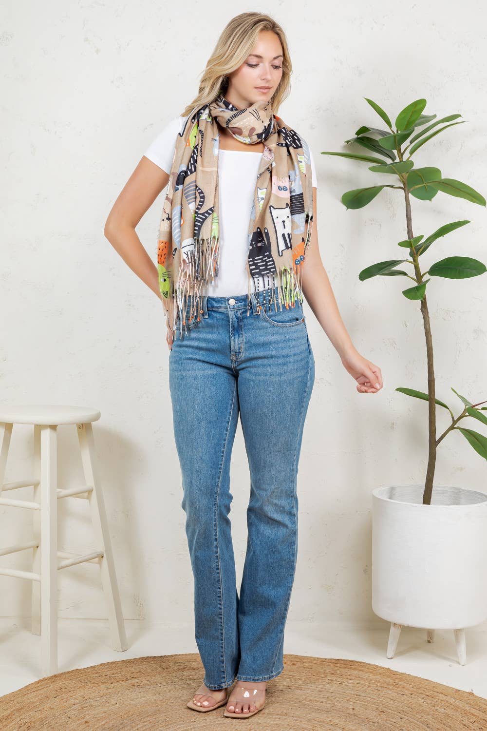 Cat Print Scarf