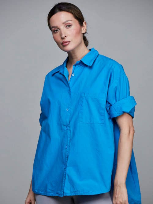 Boyfriend Cotton Short Shirt - ONE SIZE