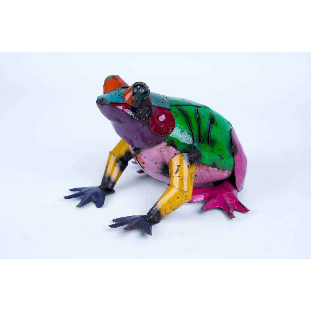 Colorful Frog, Handmade Metal Yard Decor