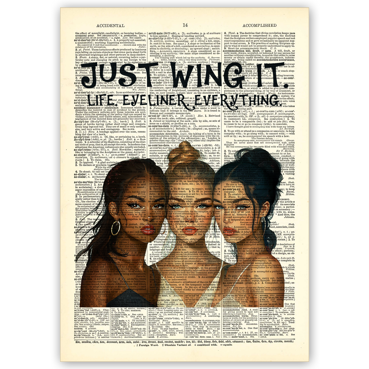 Art Print Dictionary Page | Just Wing It