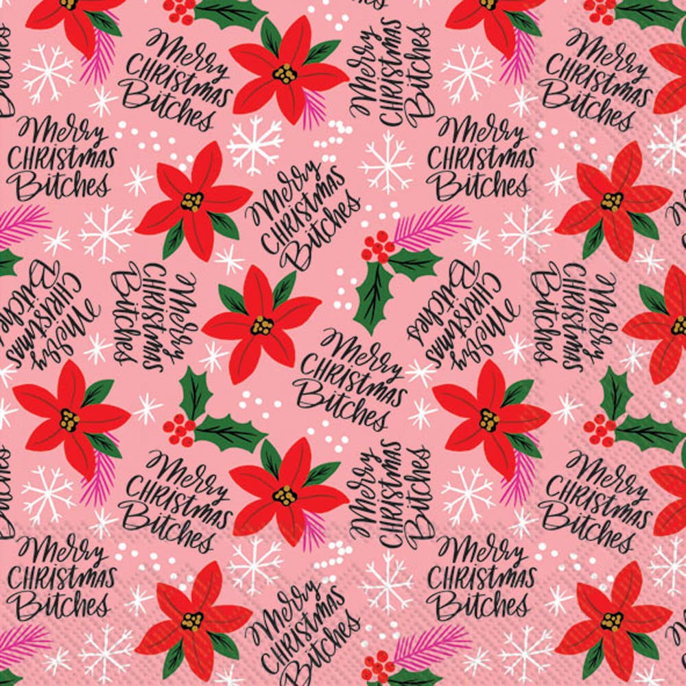 Paper Cocktail Napkins 20 ct Merry Christmas Bitches