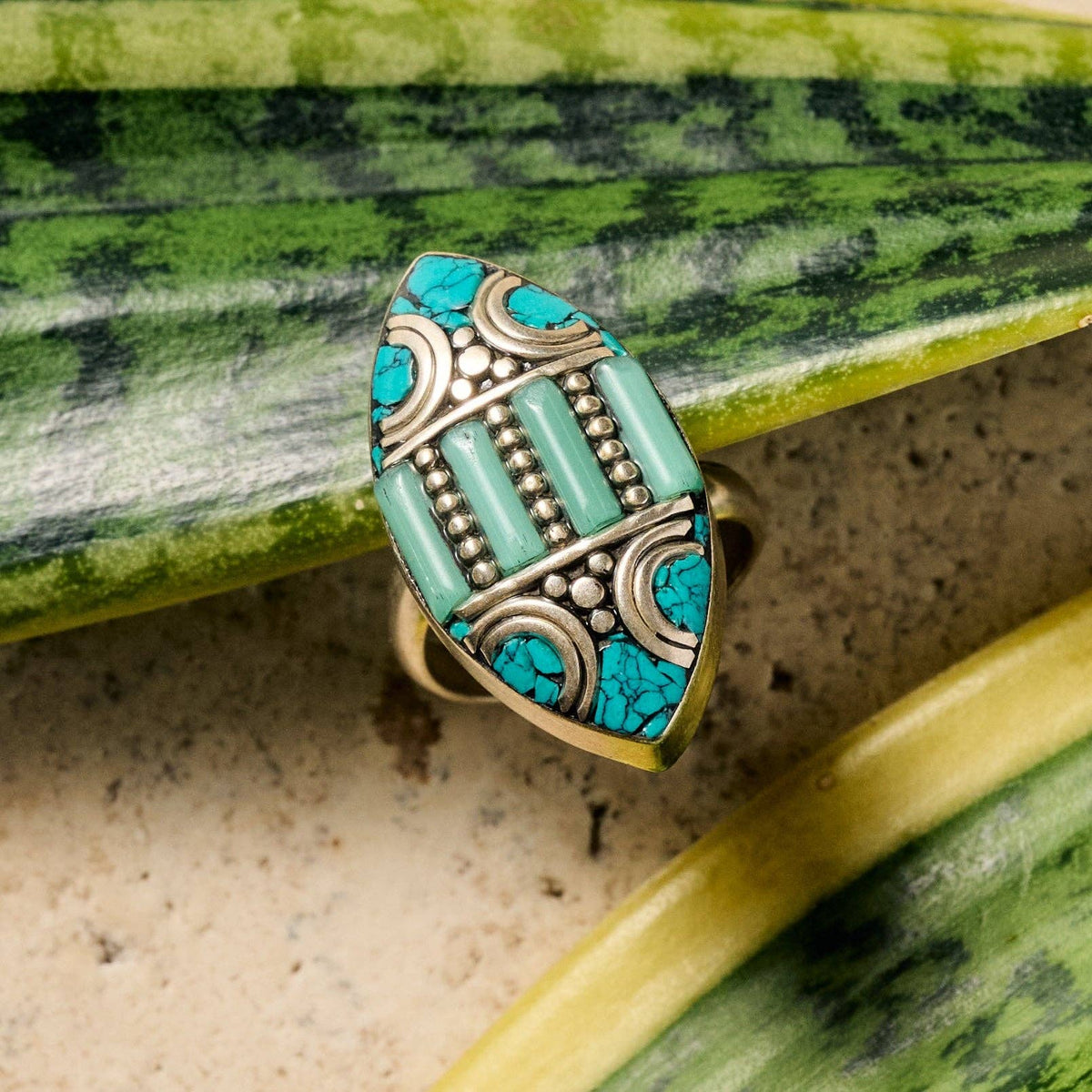 Amkha Silver &amp; Turquoise Ring