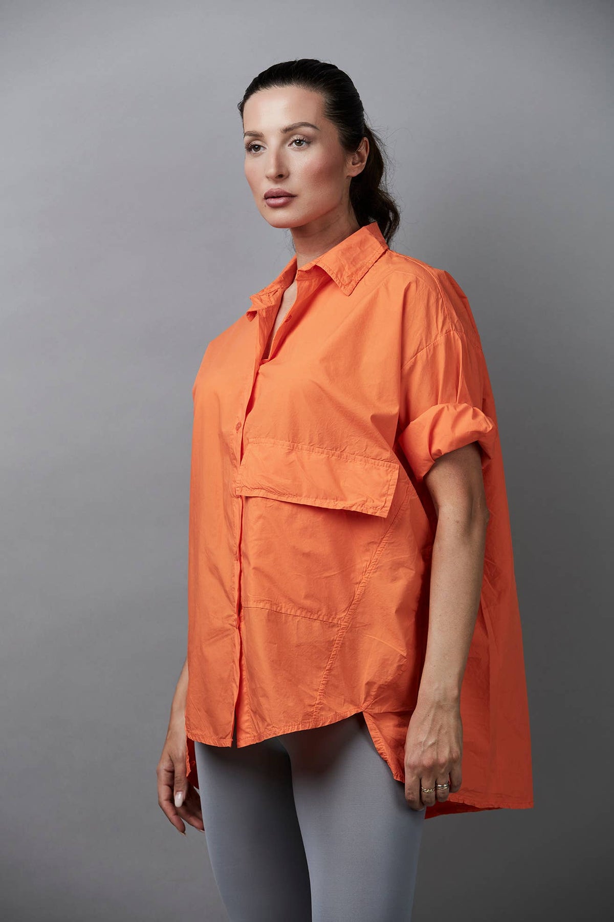 Pocket Cotton Short Shirt