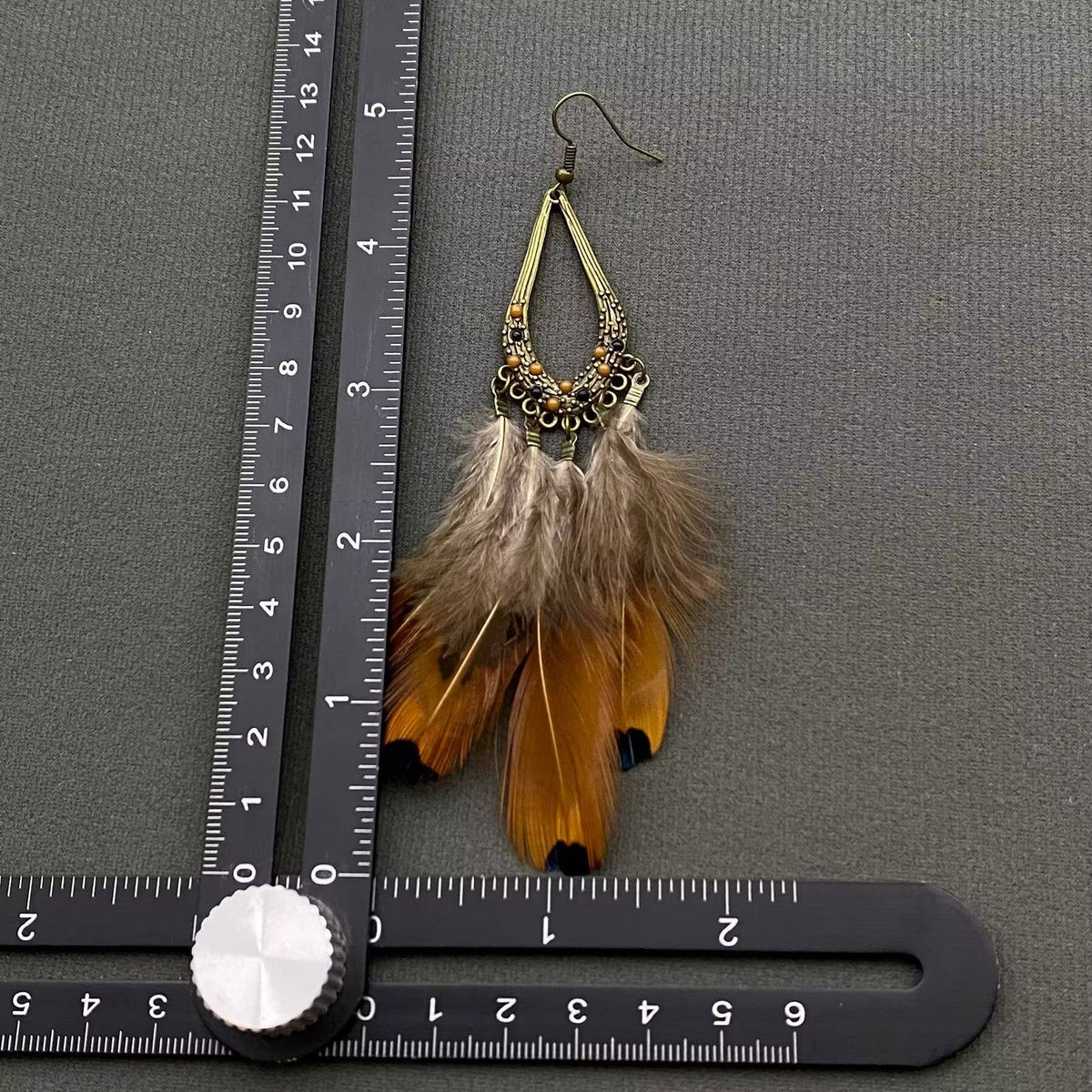 Vintage Feather Tassel Earrings