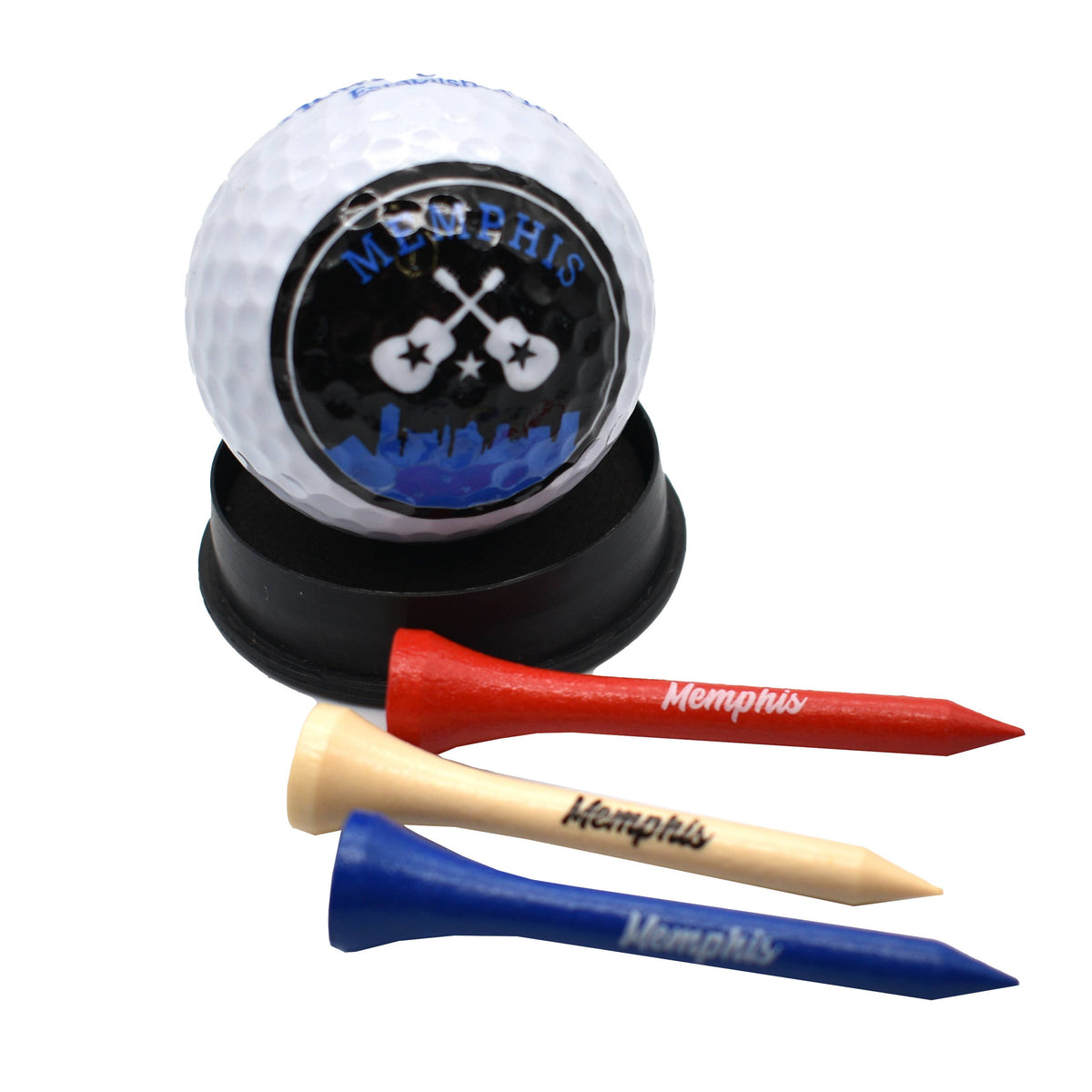 Golf Ball &amp; Tee Set - Memphis Skyline