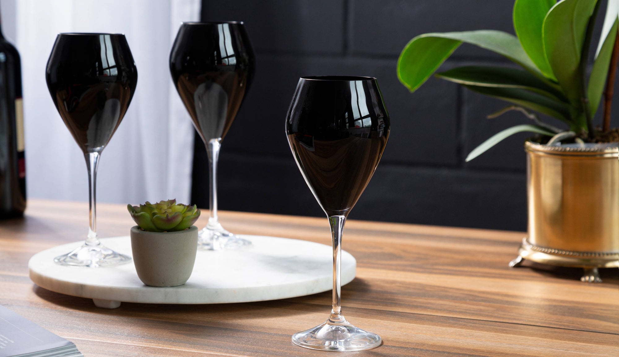 Black Wine Glass