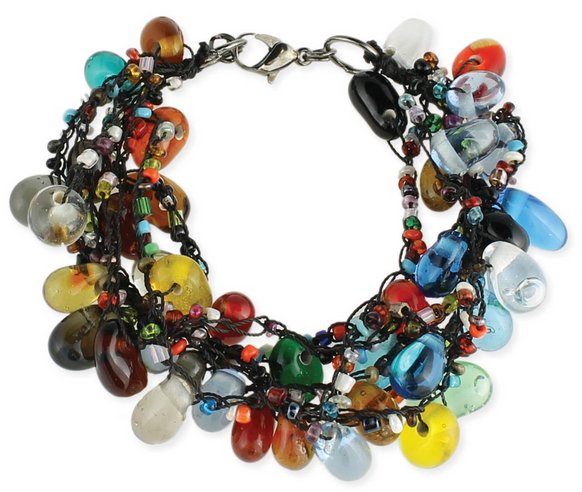Shake Rattle & Roll Six Row Glass Bead Bracelet