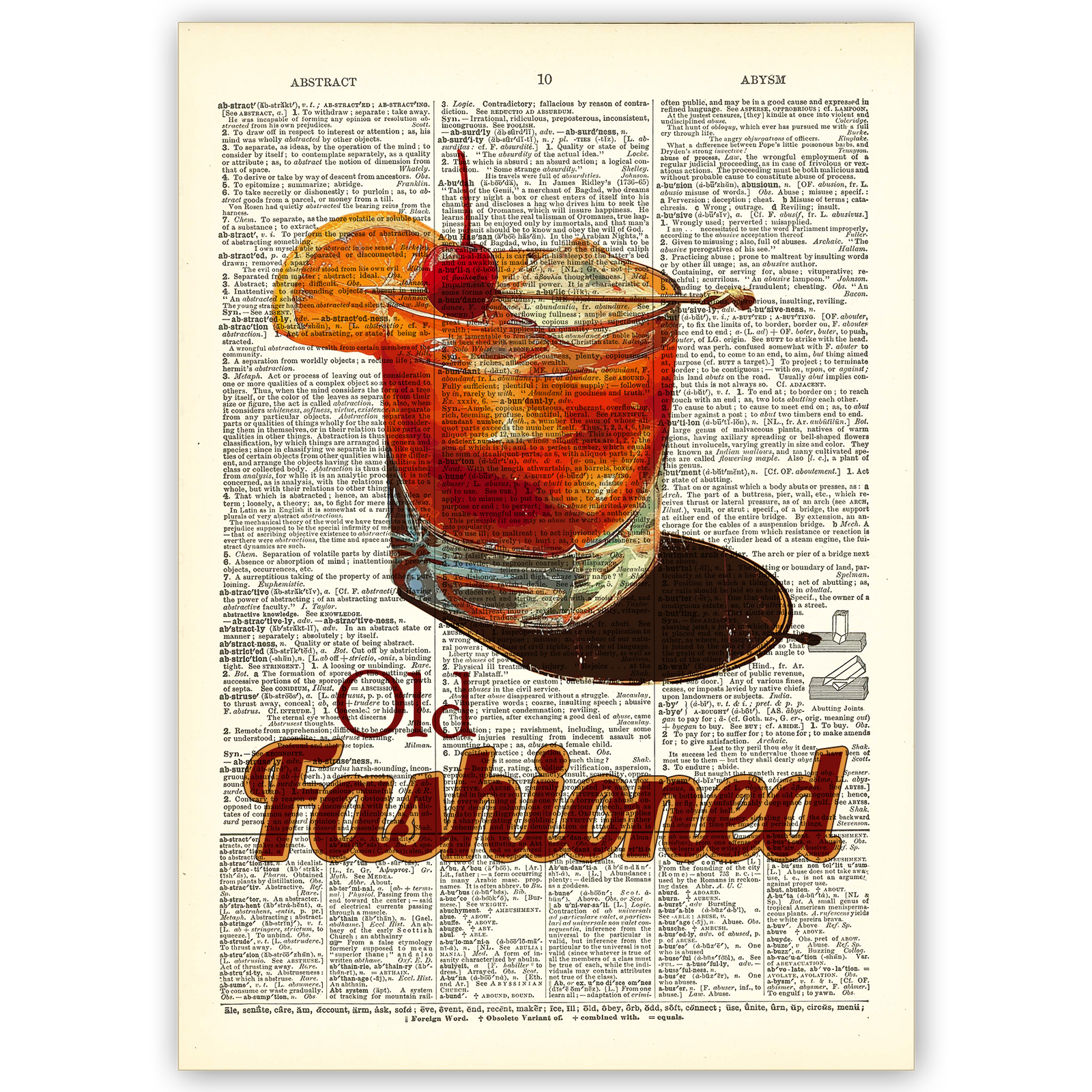 Art Print Dictionary Page | Old Fashioned