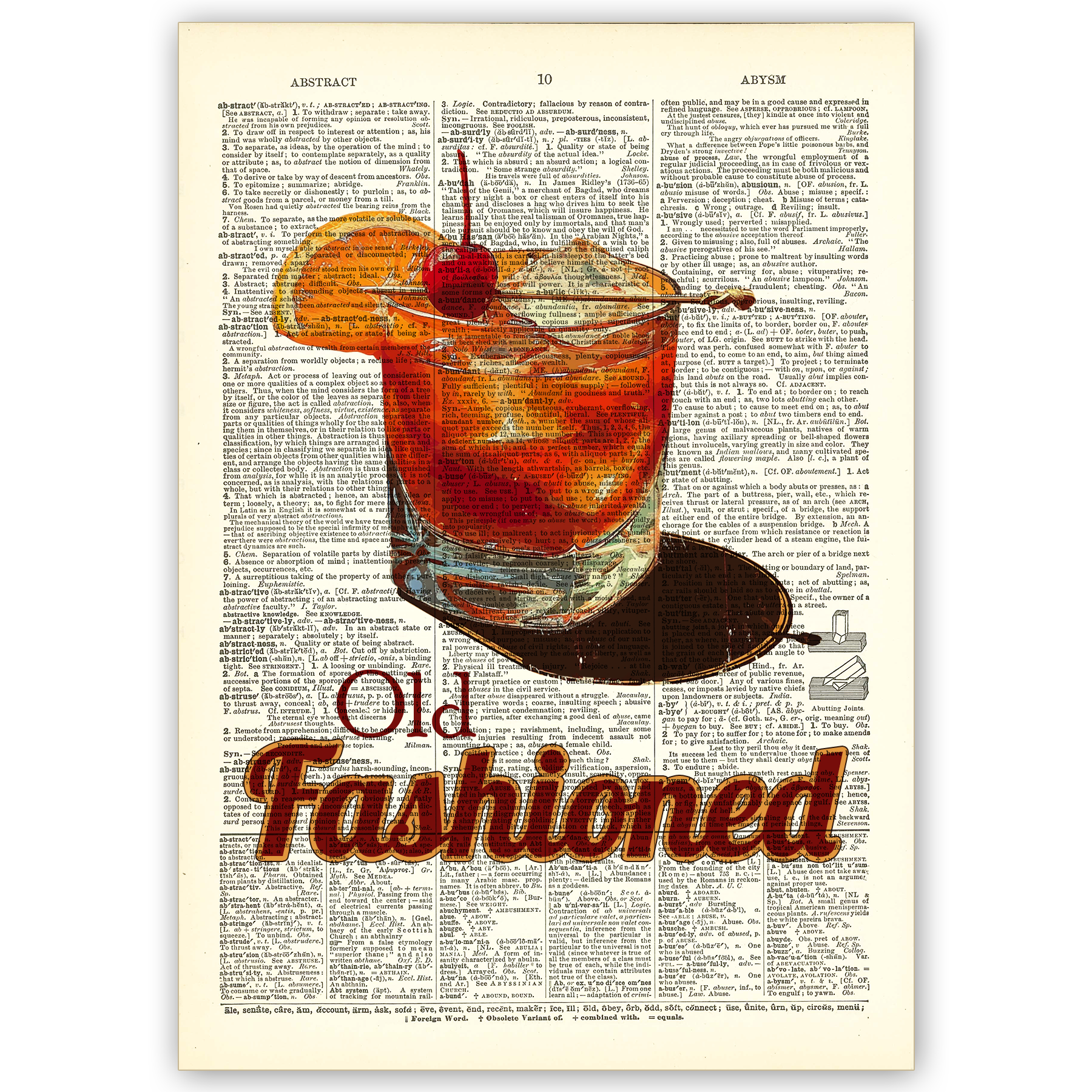 Art Print Dictionary Page | Old Fashioned