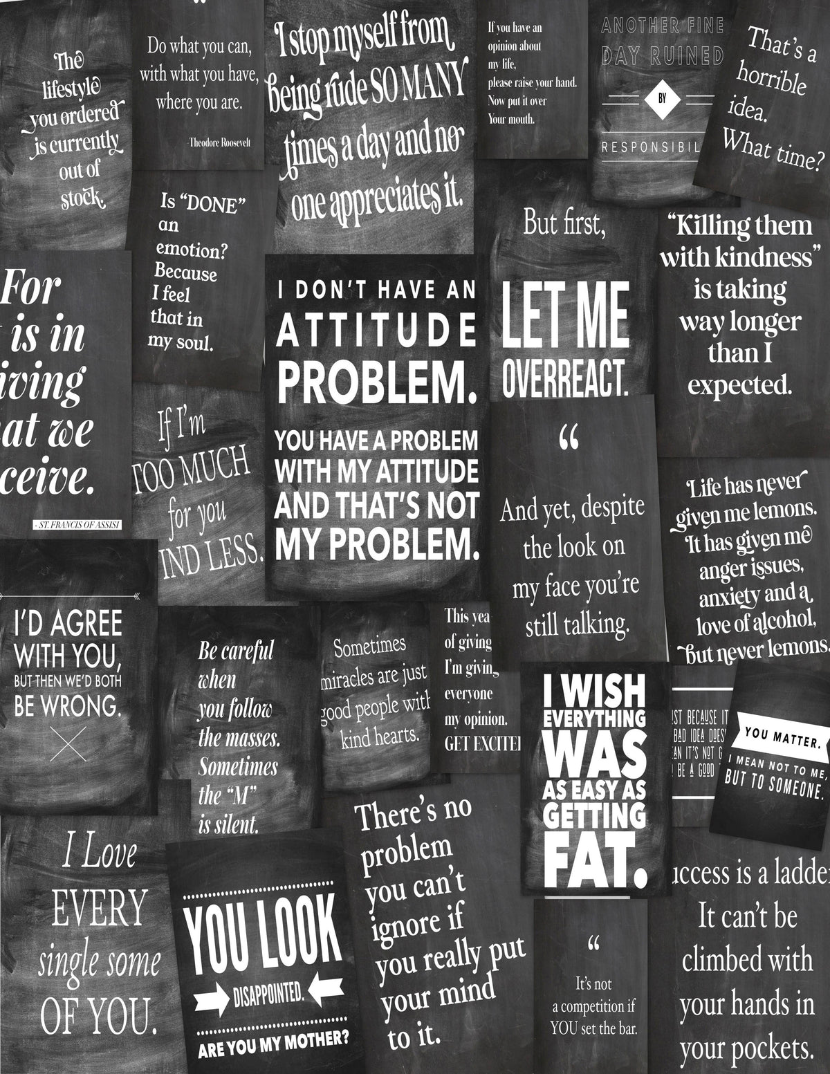 11" x 17""Baditude" Chalkboard Papers