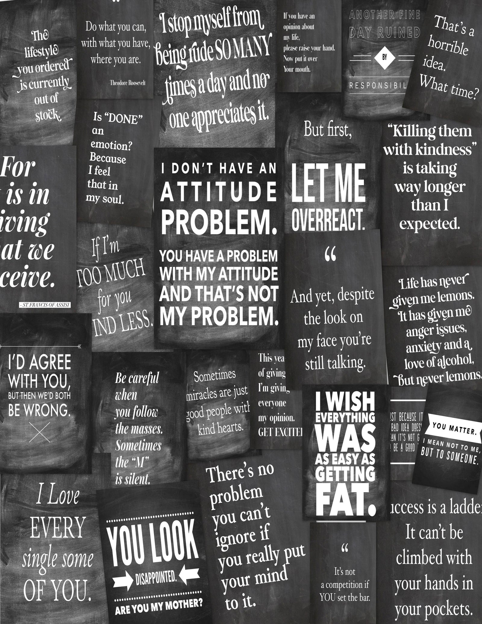 11" x 17""Baditude" Chalkboard Papers