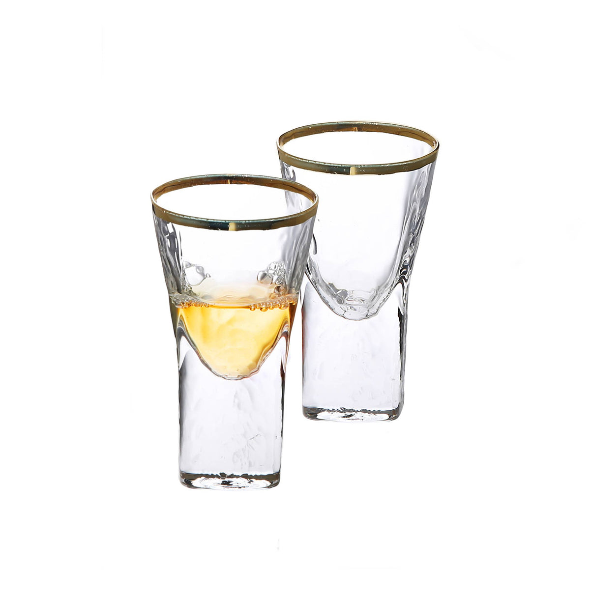Pebble Liquor Glasses with Gold Rim set of 6