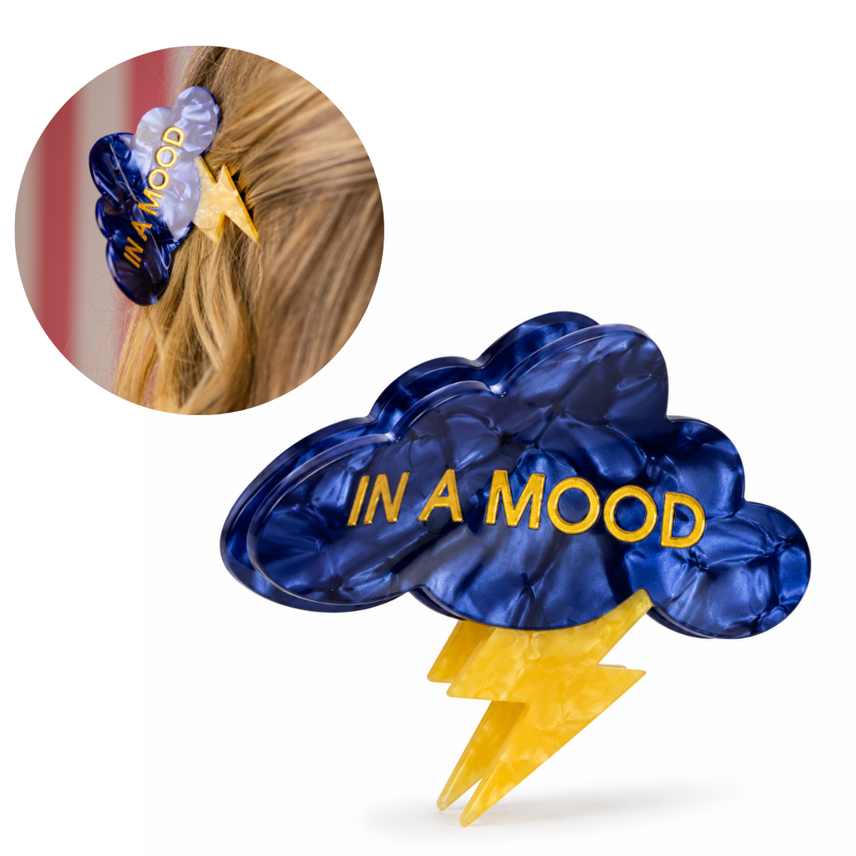 In A Mood - Lightning Cloud Hair Claw Clip, Funny Gift